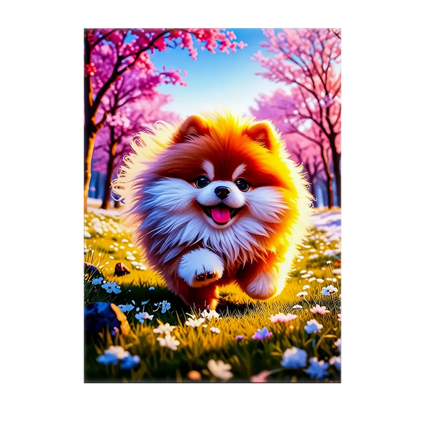 Tableau Chien Fluffy – 10x15 cm