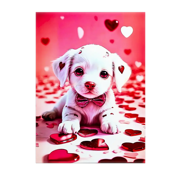 Tableau Chiot Coeur – 10x15 cm