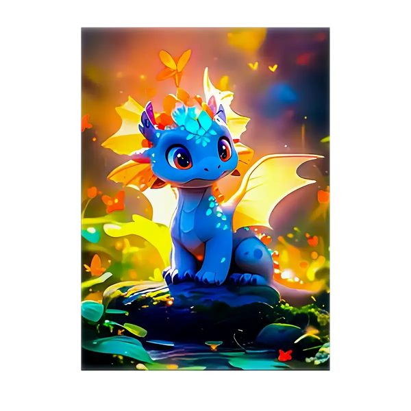 Tableau Dragon Bleu – 10x15 cm