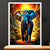 Cadre Blanc Elephant Ancien