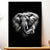 Cadre Noir Éléphant Noir et Blanc