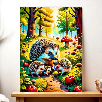 Tableau Hérisson Famille - Les Bois d'Aurore