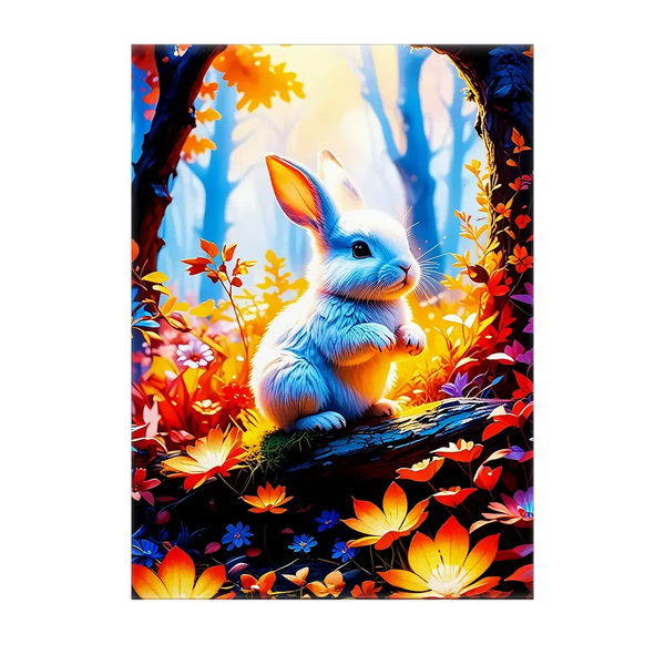 Tableau Lapin Blanc – 10x15 cm
