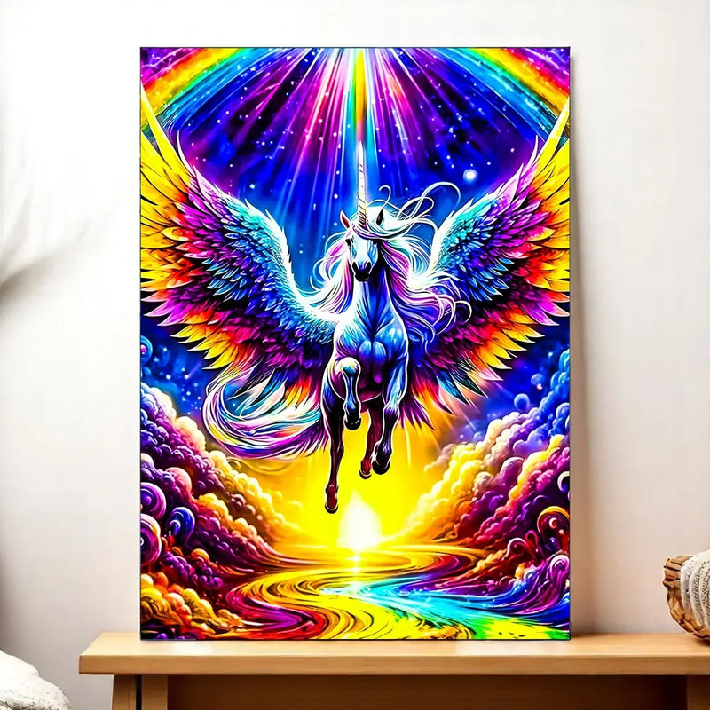 Tableau Licorne Arc en Ciel
