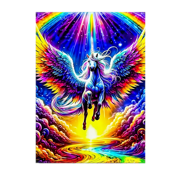 Tableau Licorne Arc en Ciel – 10x15 cm
