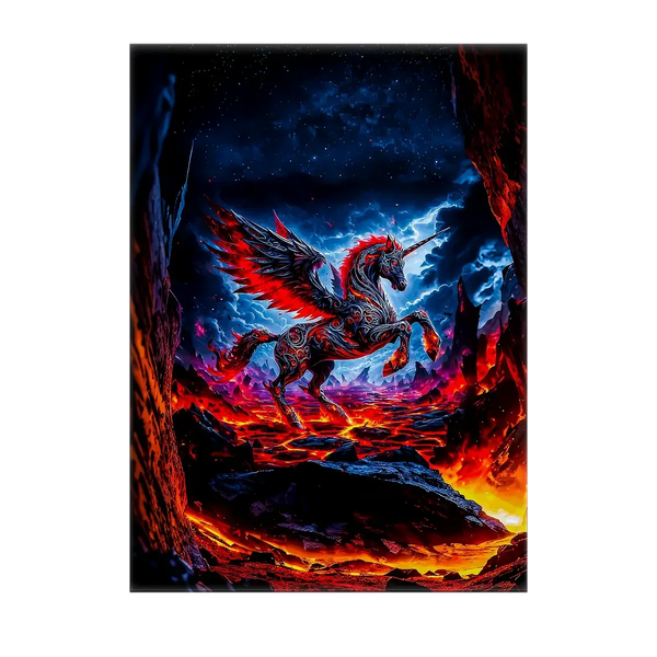 Tableau Licorne de Feu – 10x15 cm