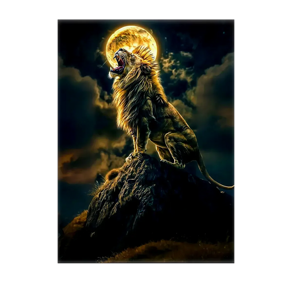 Tableau Lion Colline – 10x15 cm