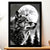 Cadre Noir Loup Monochrome