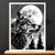 Cadre Blanc Loup Monochrome