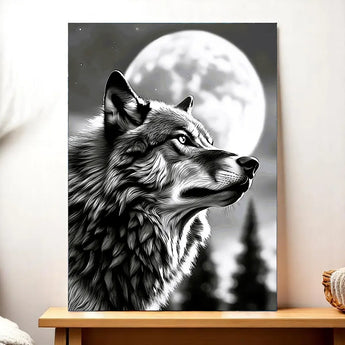 Tableau Loup Monochrome - Les Bois d'Aurore