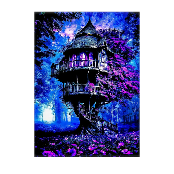 Tableau Maison de Sorcière – 10x15 cm