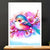 Cadre Blanc Oiseau Dessin