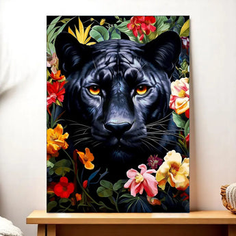 Tableau Panthère Fleurs - Les Bois d'Aurore