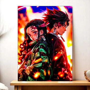 Tableau Tanjiro X Nezuko - Les Bois d'Aurore