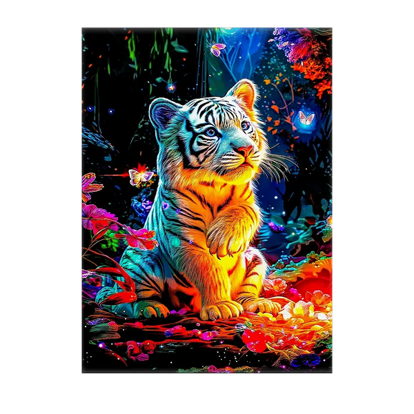 Tableau Tigre Blanc – 10x15 cm
