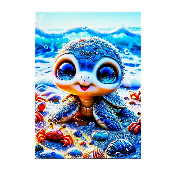 Tableau Tortue Adorable – 10x15 cm