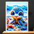 Cadre Blanc Tortue Adorable