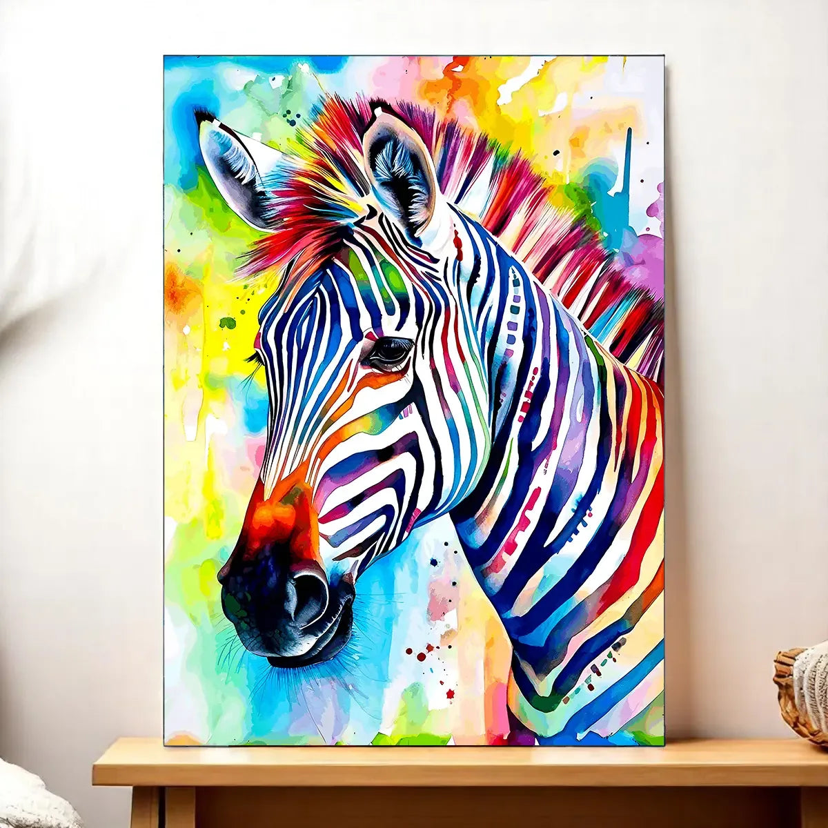 Tableau Zèbre Coloré - Les Bois d'Aurore