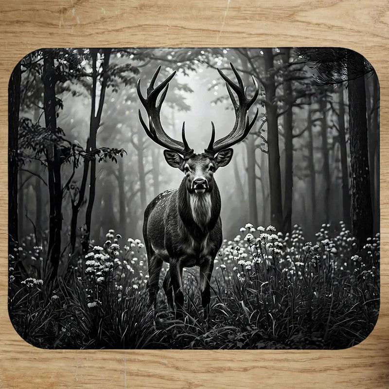 Tapis de Souris Cerf Noir et Blanc