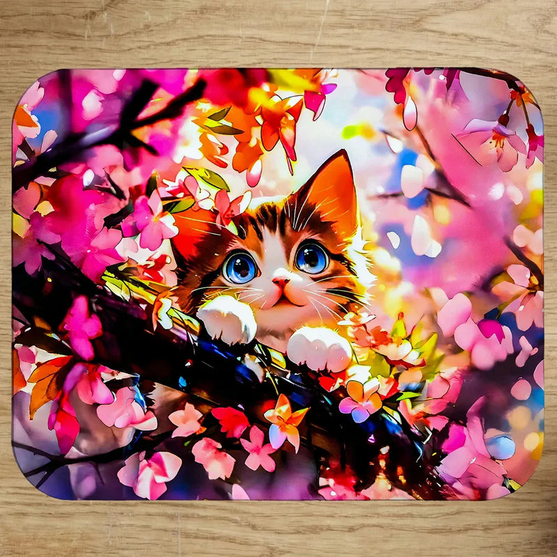 Tapis de Souris Chat Printemps