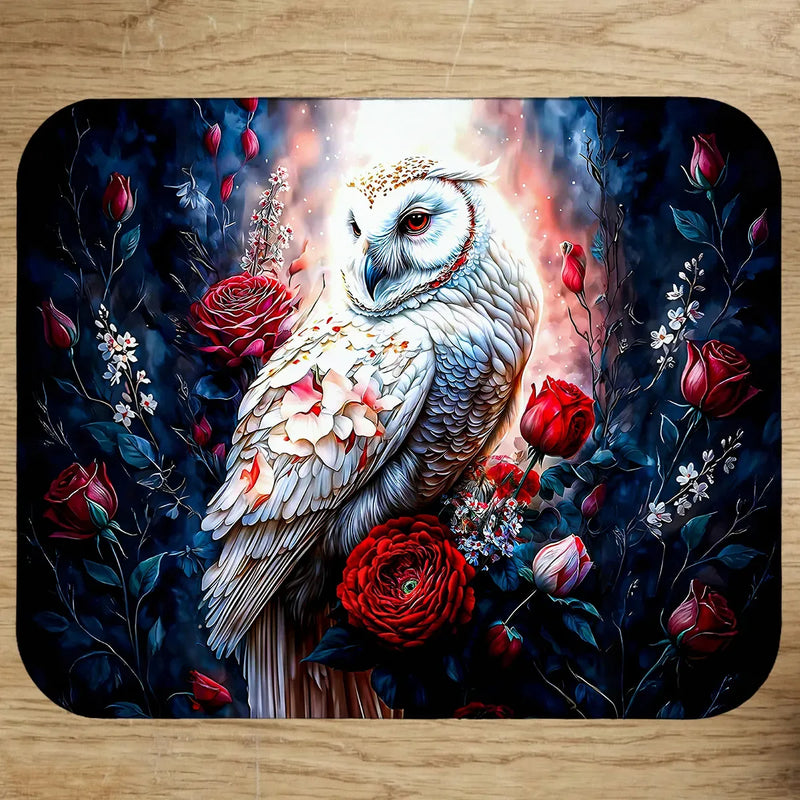 Tapis de Souris Chouette Fleur