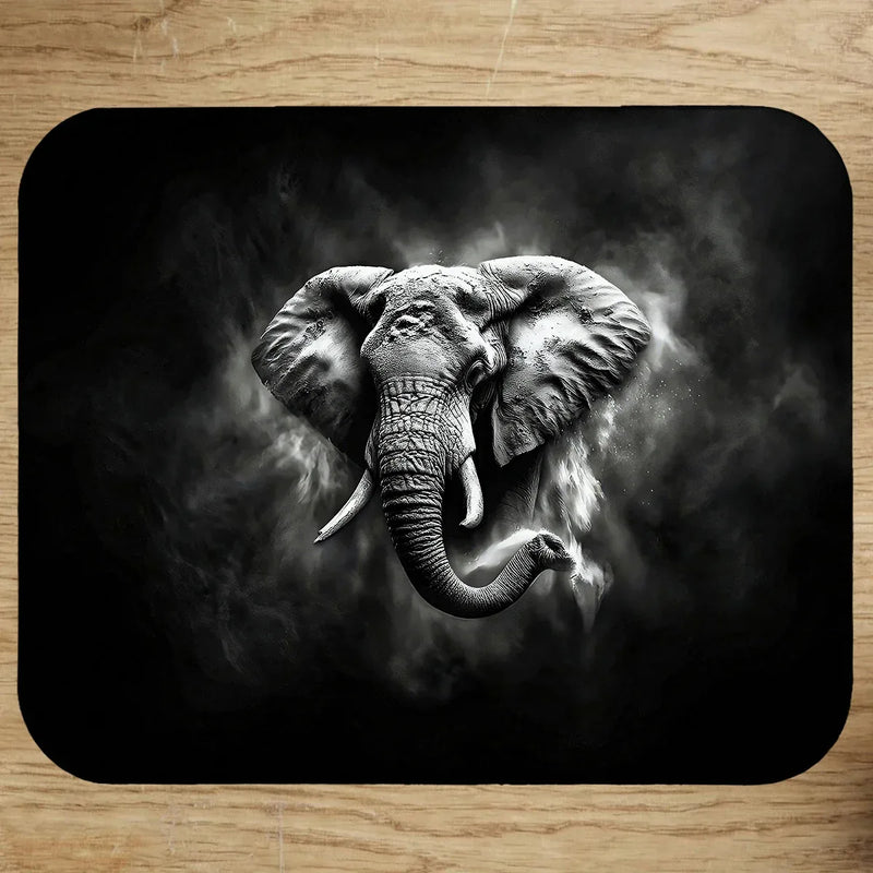 Tapis de Souris Elephant Noir et Blanc