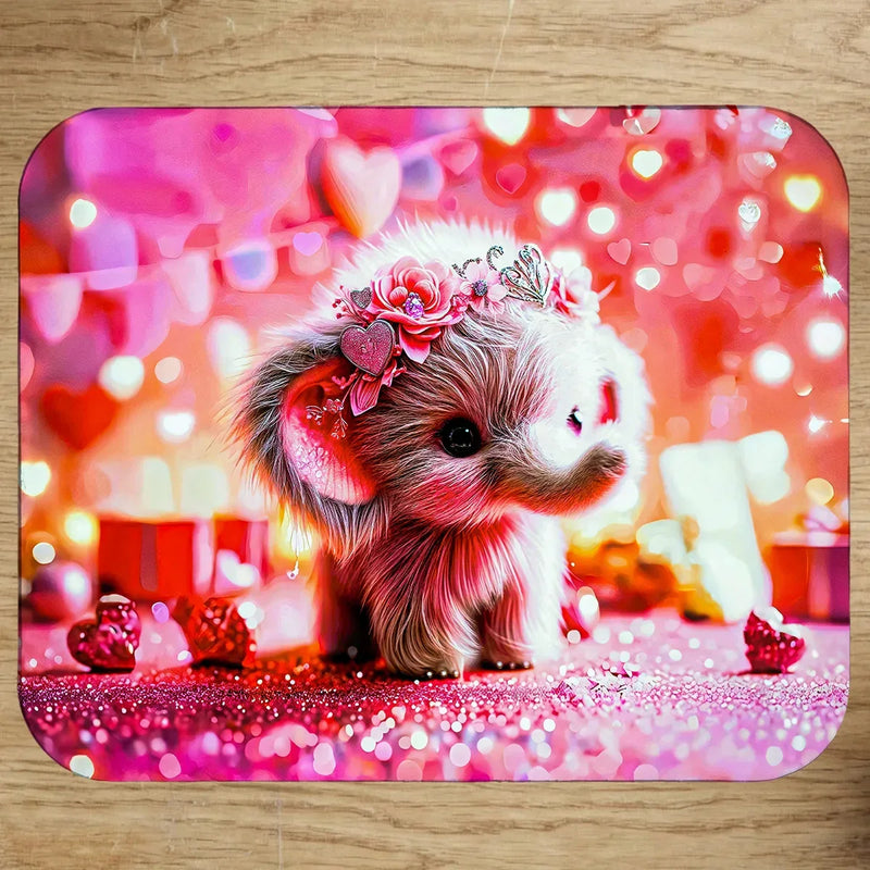 Tapis de Souris Éléphant Rose