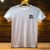 T-shirt Huntrix blanc en coton avec graphisme noir de trois silhouettes et mot Huntrix