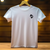 T-shirt blanc à manches courtes avec tête de loup brodée noire, Loup Lune