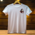 T-shirt Nezuko blanc à manches courtes avec broderie Nezuko sur poitrine gauche