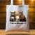Sac cabas blanc personnalisé avec trois chats et T’as vu son sac ?!