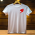 T-shirt Natsu blanc à manches courtes avec logo flamme rouge sur poitrine gauche